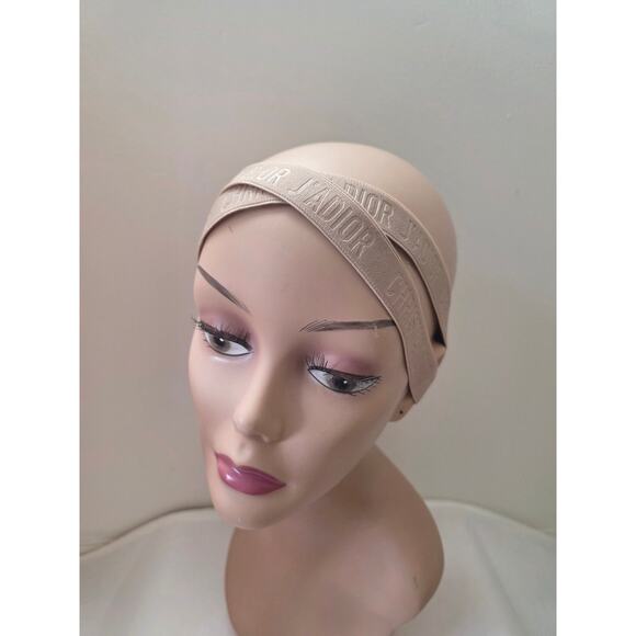 Christian Dior Beige Elastic J\'Adior Monogram Headband main image 7